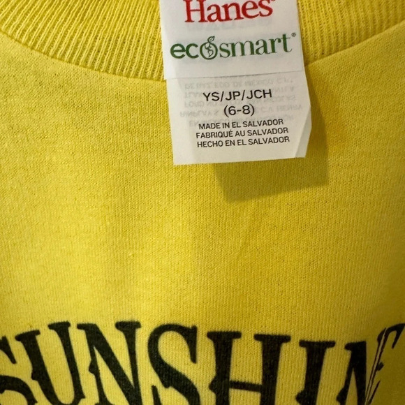 Customer made tee shirt yellow sunshine hurricane‎ shirt size small youth - Picture 4 of 4
